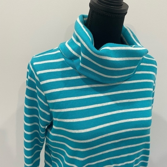 L.L Bean Women’s Stripped Cotton Turtleneck - Picture 3 of 6